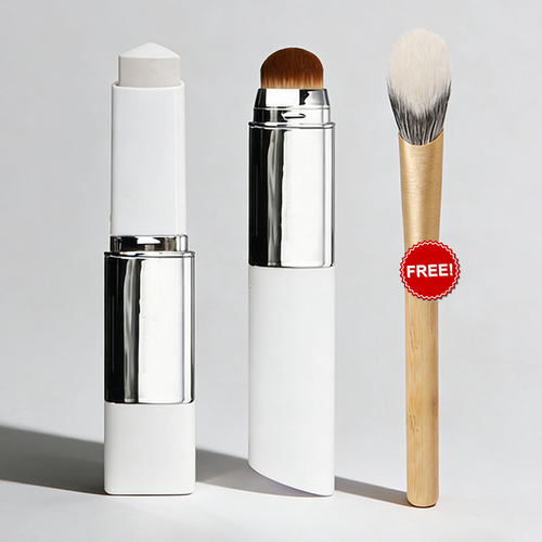 Cream Stick V White Korean Color-Changing Foundation Stick with Volufiline+ Free Brush